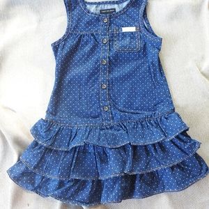 Calvin Klein Jeans Denim Polka Dotted Dress